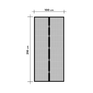 Szúnyogháló függöny ajtóra - mágneses - 100 x 210 cm - fekete